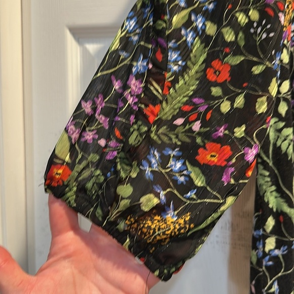 Anthropologie Maeve Jacquin Floral Peasant Blouse M Top - Picture 5 of 8